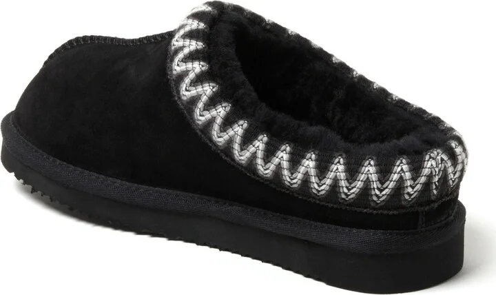 Fireside by Dearfoams Women's Greta Genuine Shearling Clog Slipper with Taping - Image 11