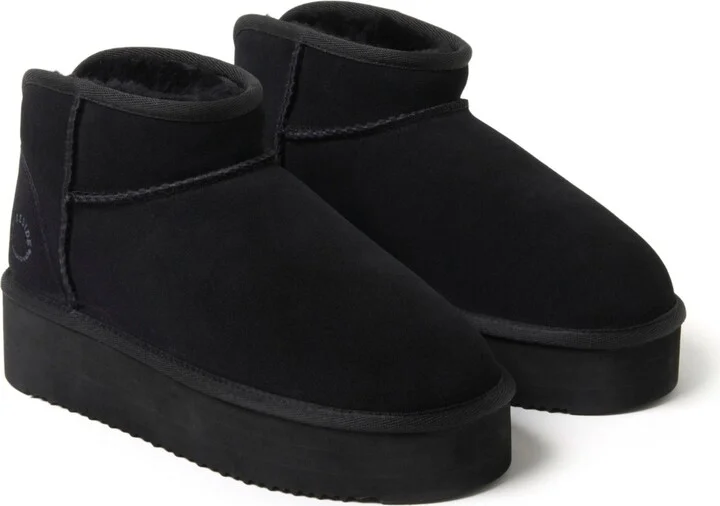 Fireside by Dearfoams Women's Kingston Genuine Shearling Platform Bootie - Image 11