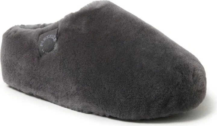 Fireside by Dearfoams Women's Maryboro Genuine Shearling Platform Fuzzy Clog Slipper