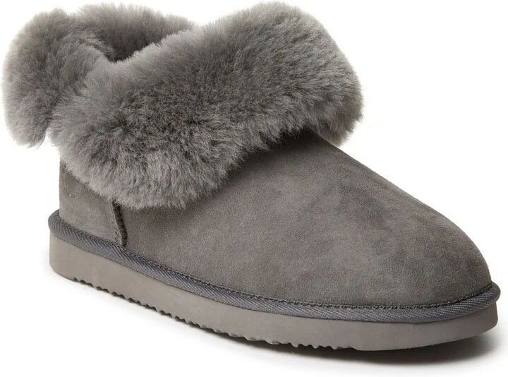 Fireside By Dearfoams Women's Perth Genuine Shearling Foldover Boot