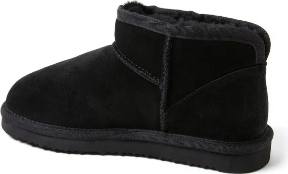 Fireside by Dearfoams Women's Riverland Genuine Shearling Micro Bootie - Black Size - Image 2