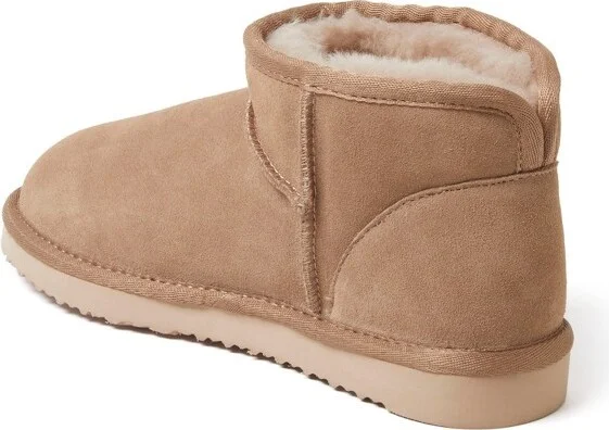 Fireside by Dearfoams Women's Riverland Genuine Shearling Micro Bootie - Black Size - Image 5
