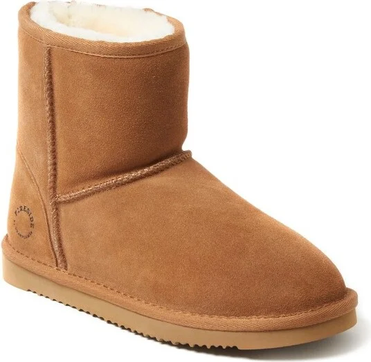 Fireside By Dearfoams Women's Rosebery Genuine Shearling Boot - Chestnut Size