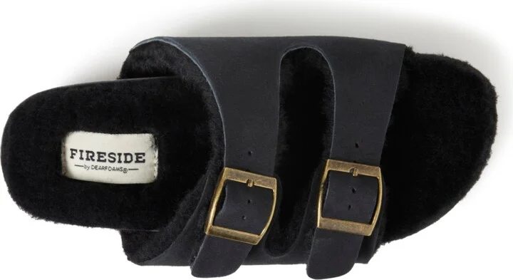 Fireside by Dearfoams Women's Tamworth Genuine Shearling Double Band Sandal - Image 11