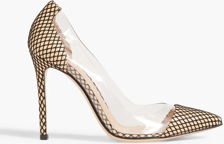 Fishnet and PVC pumps