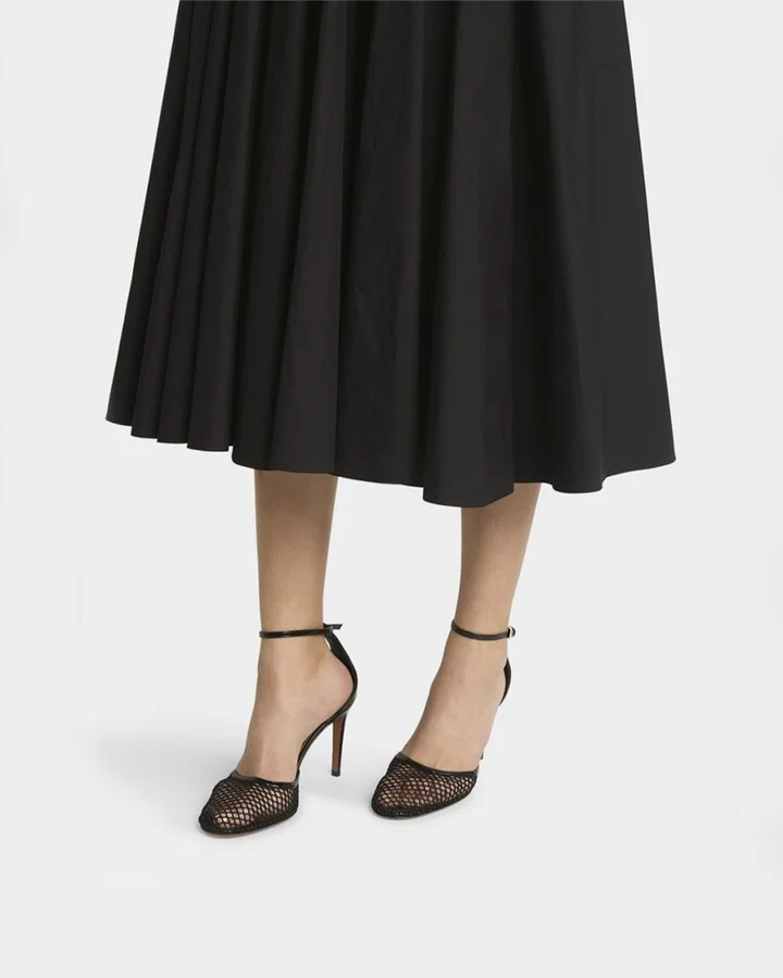 Fishnet Patent Ankle-Strap Pumps - Image 4