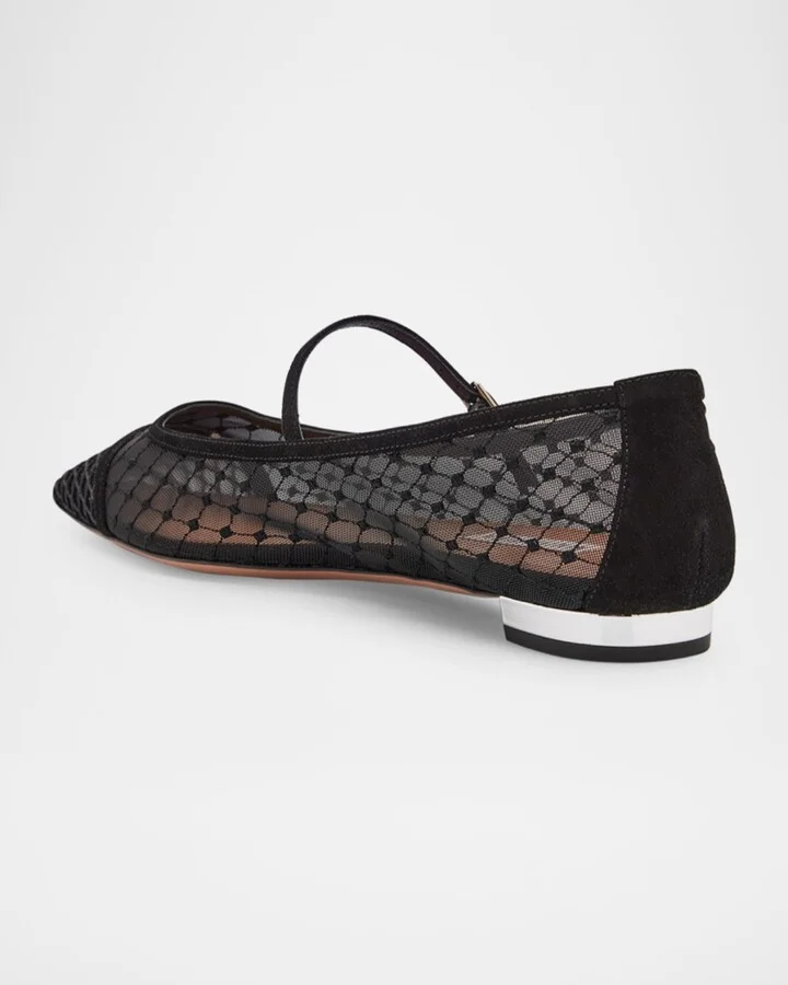 Fishnet Suede Juliette Ballerina Flats - Image 2