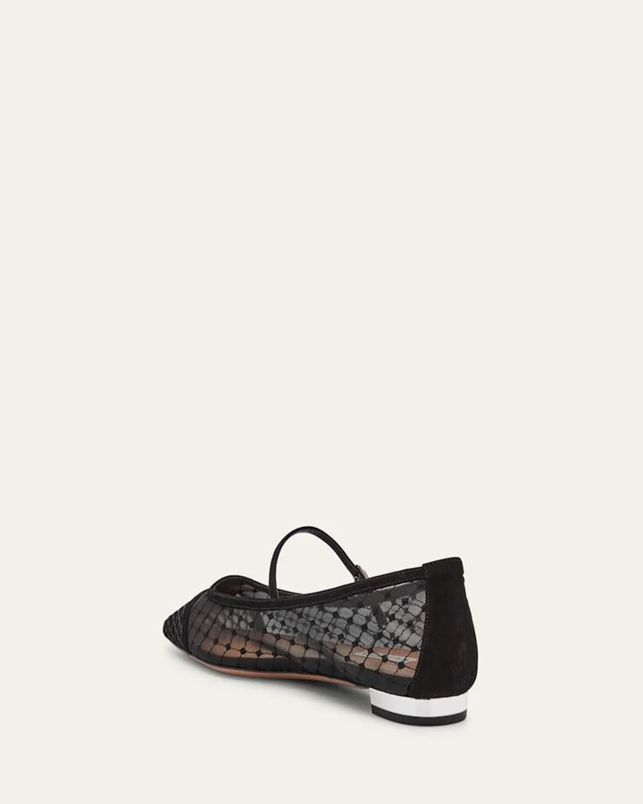 Fishnet Suede Juliette Ballerina Flats - Image 11