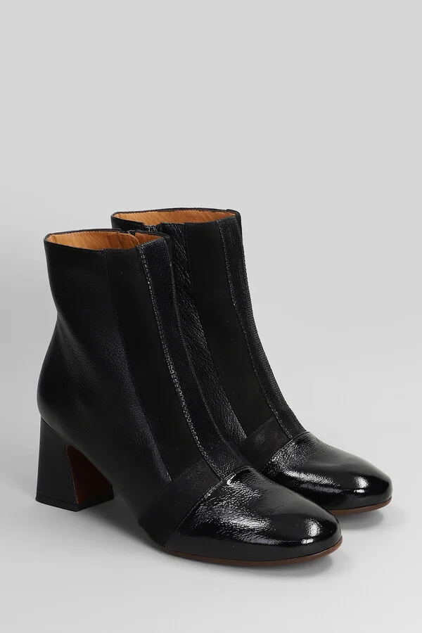 Fitas High Heels Ankle Boots In Black Leather - Image 2
