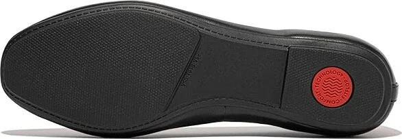 FitFlop Delicato Bow Soft Leather Ballerinas Women's Flat Shoes Black : 8.5 M (B), Leather/Rubber - Image 3