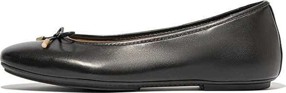 FitFlop Delicato Bow Soft Leather Ballerinas Women's Flat Shoes Black : 8.5 M (B), Leather/Rubber - Image 5