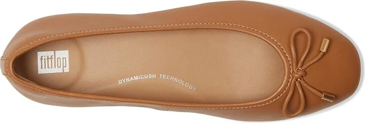 FitFlop Delicato Bow Soft Leather Ballerinas Women's Flat Shoes Desert Tan : 8 M (B), Leather/Rubber - Image 2