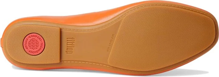 FitFlop Delicato Bow Soft Leather Ballerinas Women's Flat Shoes Satsuma : 8 M (B), Leather/Rubber - Image 3