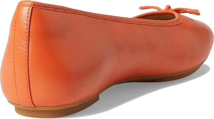 FitFlop Delicato Bow Soft Leather Ballerinas Women's Flat Shoes Satsuma : 8 M (B), Leather/Rubber - Image 4