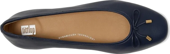 FitFlop Delicato Bow Soft Leather Ballet Flats Women's Shoes Midnight Navy : 8.5 M (B) - Image 2