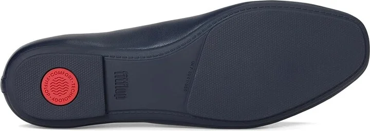 FitFlop Delicato Bow Soft Leather Ballet Flats Women's Shoes Midnight Navy : 8.5 M (B) - Image 3