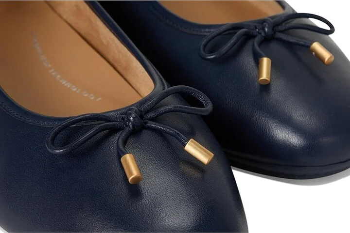 FitFlop Delicato Bow Soft Leather Ballet Flats Women's Shoes Midnight Navy : 8.5 M (B) - Image 7