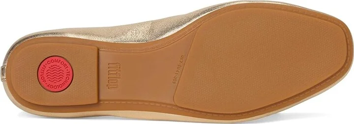 FitFlop Delicato Bow Soft Leather Ballet Flats Women's Shoes Platino : 6.5 M (B) - Image 3