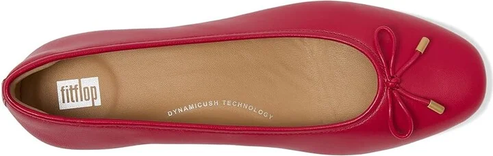 FitFlop Delicato Bow Soft Leather Ballet Flats Women's Shoes Redberry : 7 M (B) - Image 2