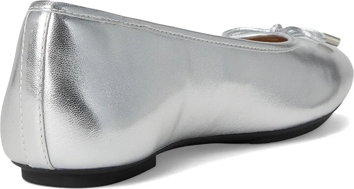 FitFlop Delicato Bow Soft Metallic-Leather Ballerinas Women's Flat Shoes Silver : 5 M (B) - Image 4