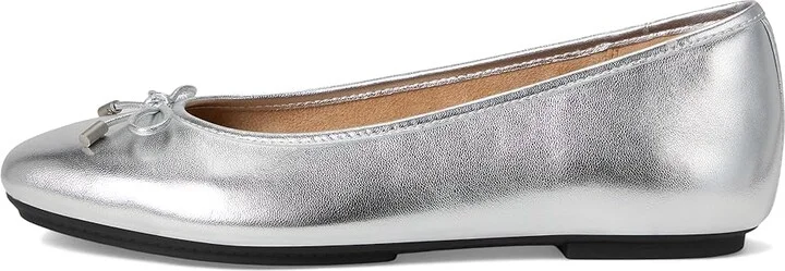 FitFlop Delicato Bow Soft Metallic-Leather Ballerinas Women's Flat Shoes Silver : 5 M (B) - Image 6