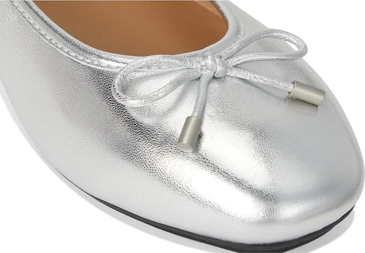 FitFlop Delicato Bow Soft Metallic-Leather Ballerinas Women's Flat Shoes Silver : 5 M (B) - Image 7