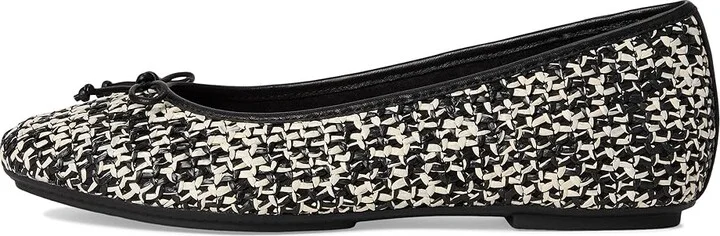 FitFlop Delicato Bow Woven Ballet Flats Women's Shoes Black/Ivory Mix : 7 M (B), Leather - Image 6