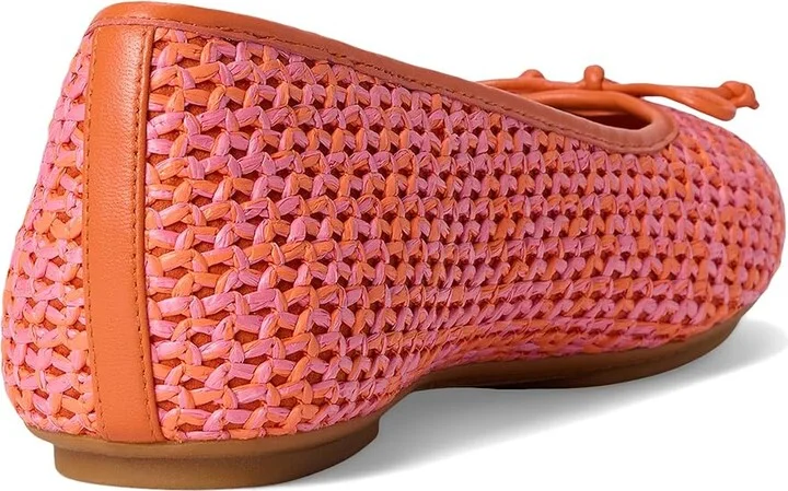 FitFlop Delicato Bow Woven Ballet Flats Women's Shoes Satsuma/Pinkperfect Mix : 10 M (B), Leather - Image 4