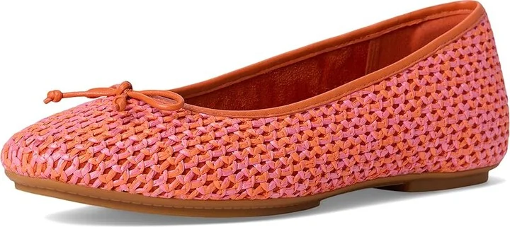 FitFlop Delicato Bow Woven Ballet Flats Women's Shoes Satsuma/Pinkperfect Mix : 10 M (B), Leather - Image 5