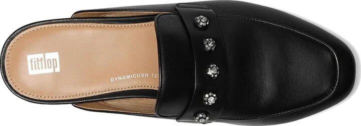 FitFlop Delicato Crystal-Cluster Soft Leather Mules Women's Flat Shoes Black : 8 M (B), EVA/Leather/Nappa - Image 2