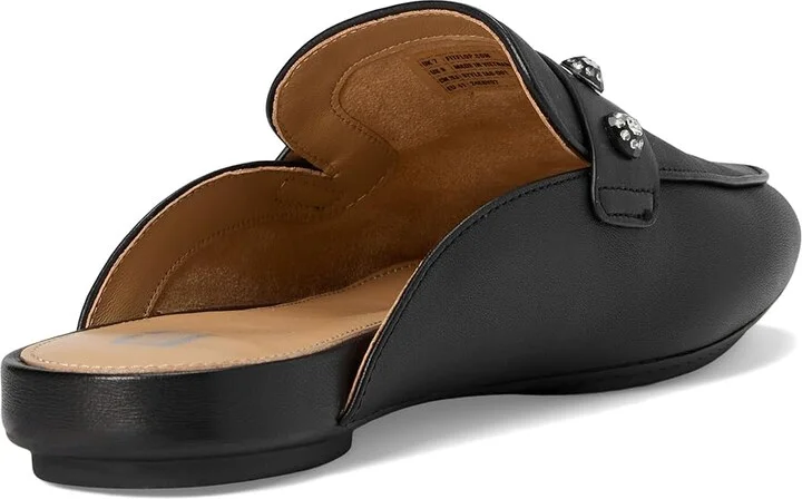 FitFlop Delicato Crystal-Cluster Soft Leather Mules Women's Flat Shoes Black : 8 M (B), EVA/Leather/Nappa - Image 4