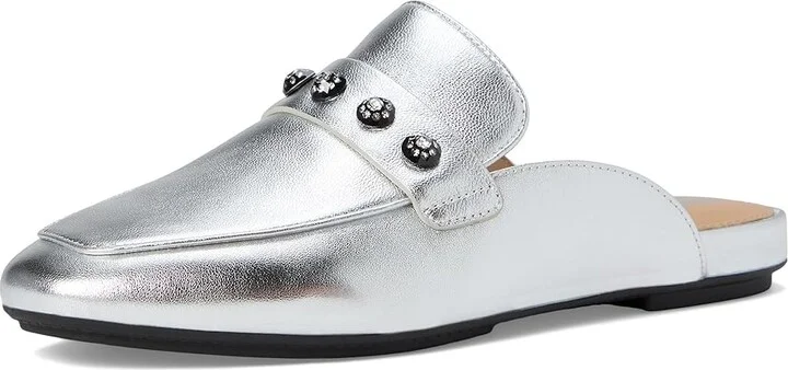 FitFlop Delicato Crystal-Cluster Soft M/Leather Mules Women's Flat Shoes Silver : 7.5 M (B), Leather/Nappa/Polyester - Image 5