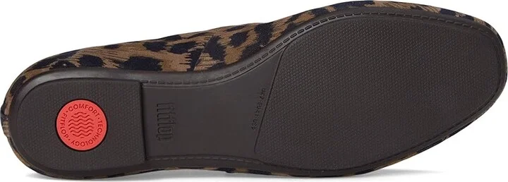FitFlop Delicato Leopard Suede Mary Janes Women's Shoes Chocolate Mix : 7.5 M (B) - Image 3