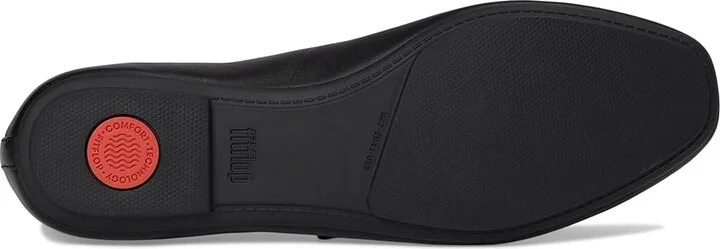 FitFlop Delicato Soft Leather Mary Janes Women's Slip-on Dress Shoes All Black : 6 M (B), Leather/Nappa - Image 3