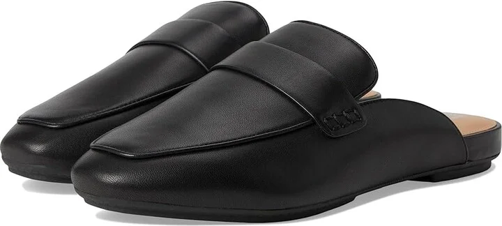 FitFlop Delicato Soft Leather Mules Women's Shoes Black : 7 M (B), Leather/Nappa/Rubber