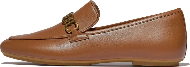 FitFlop DELICATO Square-Chain Soft Leather Loafers