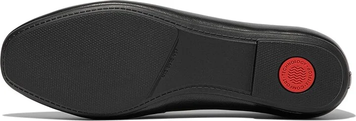 FitFlop Delicato Stud-And-Eyelet Soft Leather Loafers Women's Flat Shoes Black : 9 M (B) - Image 3