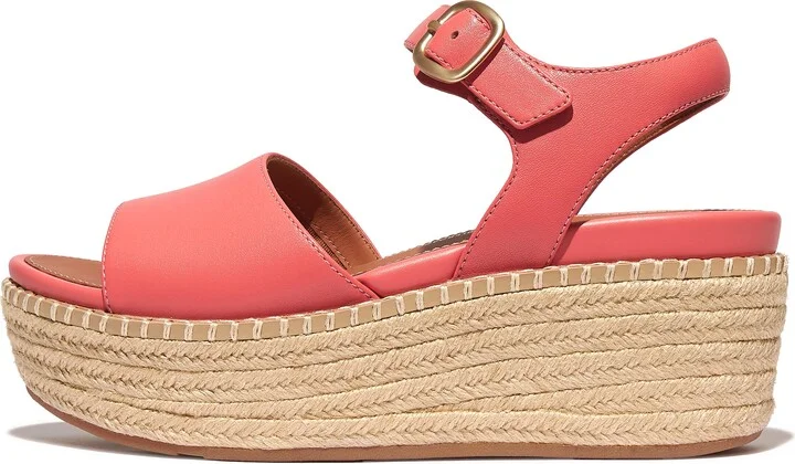 FitFlop ELOISE Espadrille Leather Back-Strap Wedge Sandals