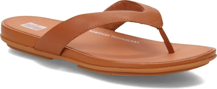 FitFlop EO8592-080 Gracie Leather FLIP-Flops Light Tan US10