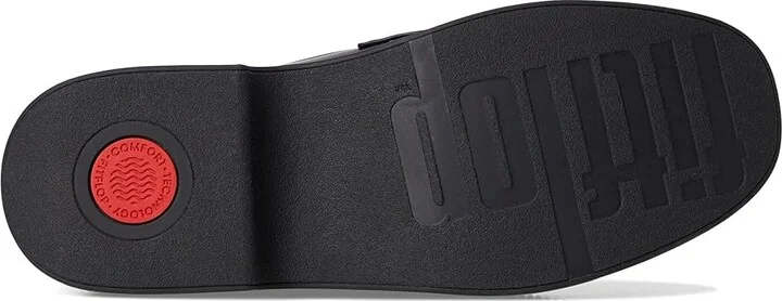 FitFlop F-Luma Chunky-Snaffle Box-Leather Demi-Wedge Loafers Women's Flat Shoes Black : 5 M (B) - Image 3
