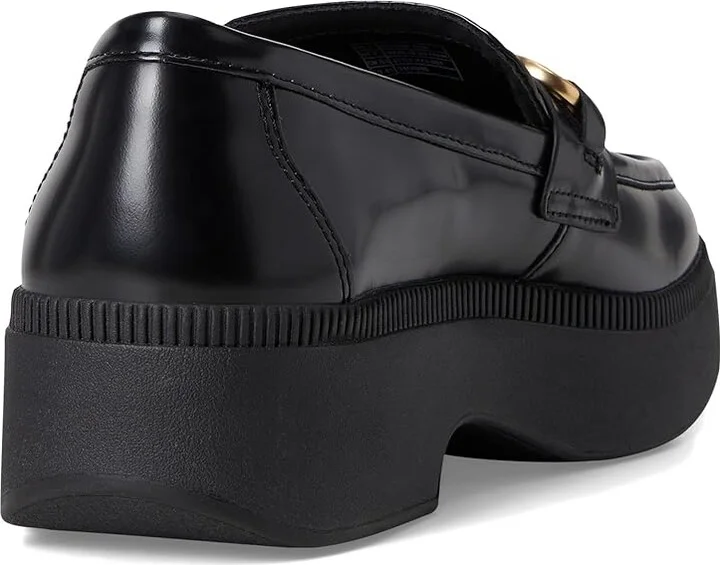 FitFlop F-Luma Chunky-Snaffle Box-Leather Demi-Wedge Loafers Women's Flat Shoes Black : 5 M (B) - Image 4