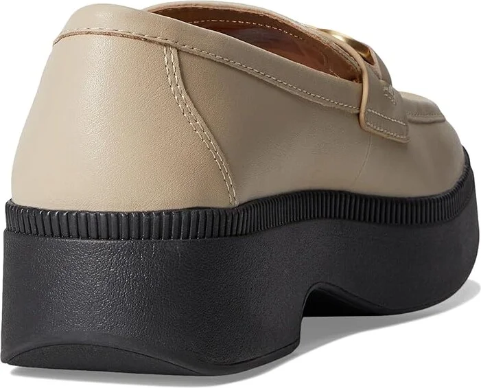 FitFlop F-Luma Chunky-Snaffle Leather Demi-Wedge Loafers Women's Flat Shoes Stone Beige : 7.5 M (B) - Image 4
