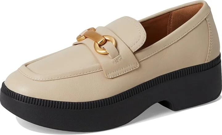 FitFlop F-Luma Chunky-Snaffle Leather Demi-Wedge Loafers Women's Flat Shoes Stone Beige : 7.5 M (B) - Image 5