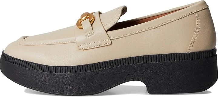FitFlop F-Luma Chunky-Snaffle Leather Demi-Wedge Loafers Women's Flat Shoes Stone Beige : 7.5 M (B) - Image 6