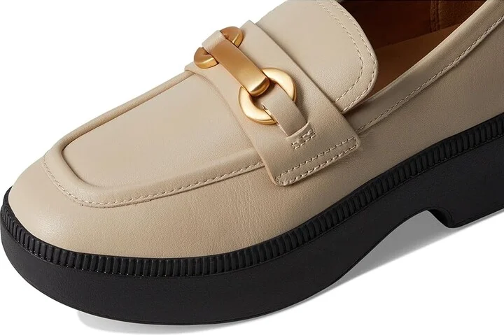 FitFlop F-Luma Chunky-Snaffle Leather Demi-Wedge Loafers Women's Flat Shoes Stone Beige : 7.5 M (B) - Image 7