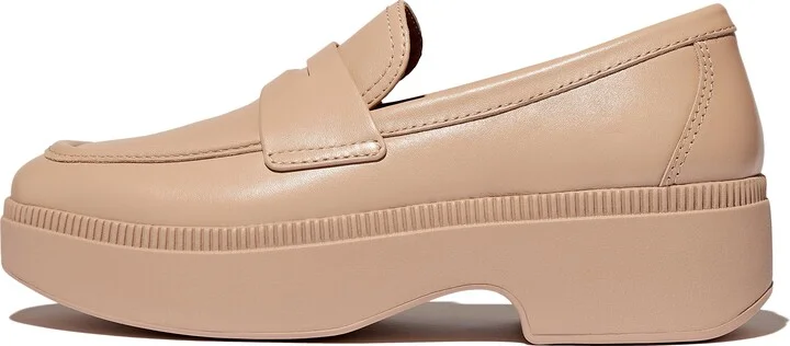 FitFlop F-LUMA Leather Demi-Wedge Penny Loafers