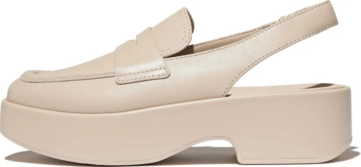 FitFlop F-LUMA Leather Demi-Wedge Slingback Loafers
