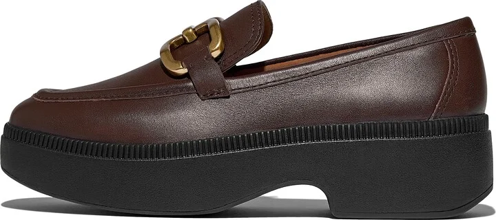 FitFlop F-LUMA Square-Chain Leather Loafers