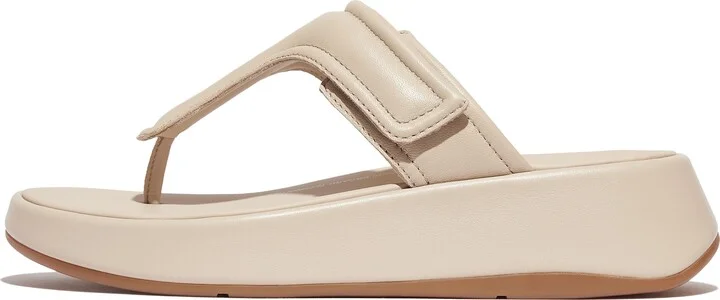 FitFlop F-MODE Adjustable Padded-Leather Flatform Toe-Post Sandals
