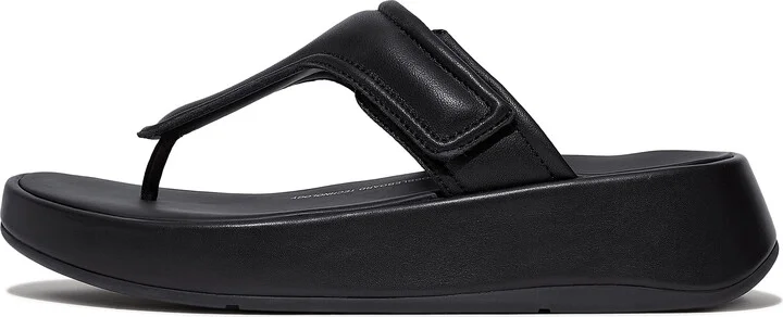 FitFlop F-MODE Adjustable Padded-Leather Flatform Toe-Post Sandals